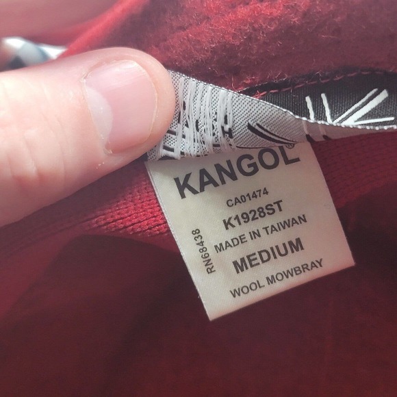 Kangol Mens Wool Mowbray Red Velvet Hat Size Medium RN# 68438 Pork Pie Hat Clean - Picture 11 of 12